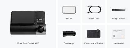 70mai Dash Cam A810, 4K, 4K, Wi-Fi, GPS, 3inch Display 