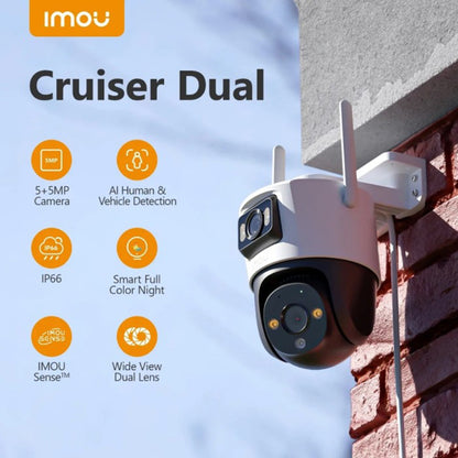 Imou Cruiser Dual Surveillance Camera, Wi-Fi, 2.8K + 2.8K, IP66, Outdoor IPC-S7XP-10M0WED-0360B