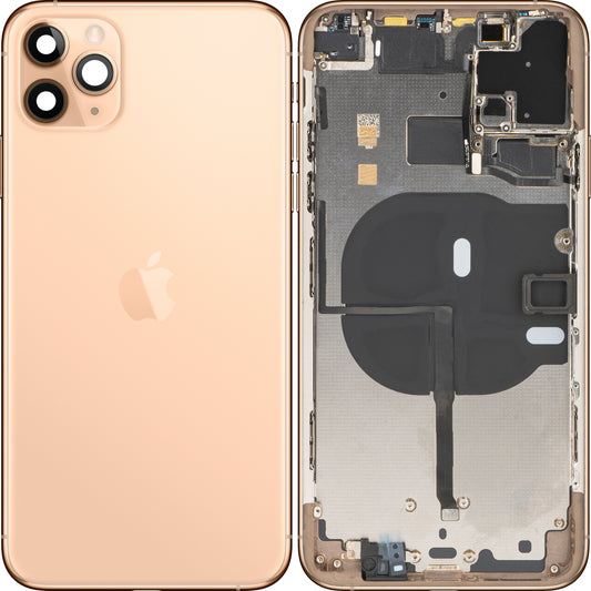 Apple iPhone 11 Pro Max Battery Cover, With Middle Housing, Gold, Swap