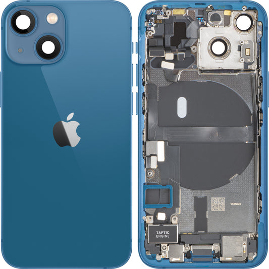Apple iPhone 13 mini Battery Cover, With Middle Frame, Full Parts, Blue, Swap