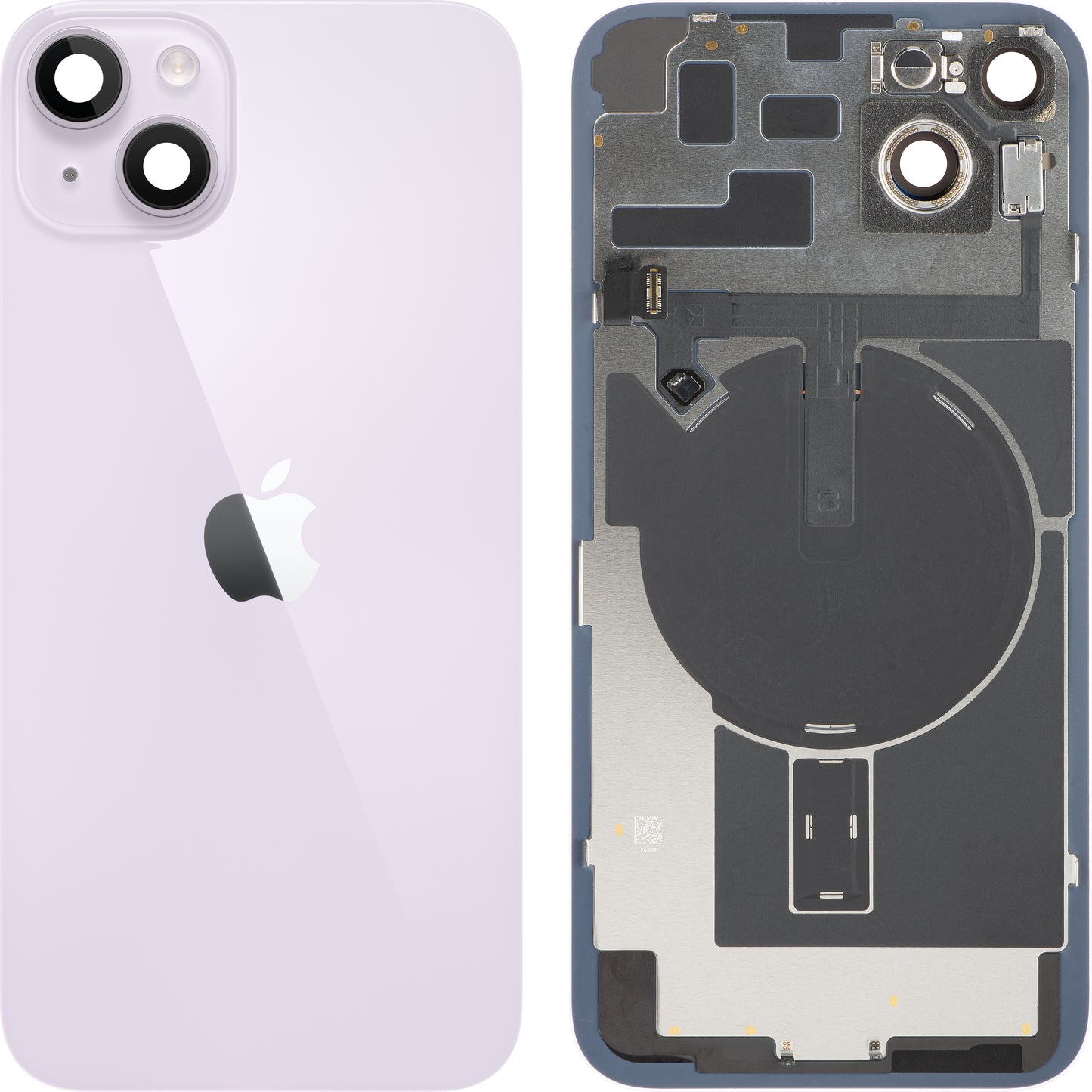 Apple iPhone 14 Plus Battery Cover, With Middle Frame, Full Parts, Purple, Swap