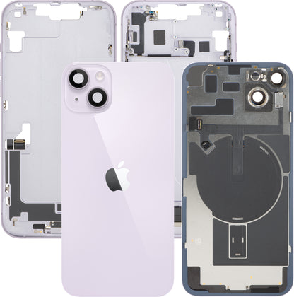 Apple iPhone 14 Plus Battery Cover, With Middle Frame, Full Parts, Purple, Swap