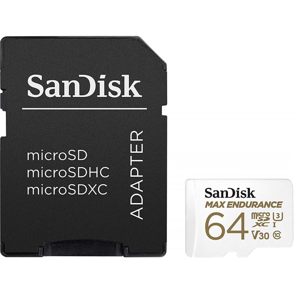 SanDisk MAX Endurance microSDXC Memory Card, 64Gb, Class 10 / UHS-1 U3, With Adapter SDSQQVR-064G-GN6IA