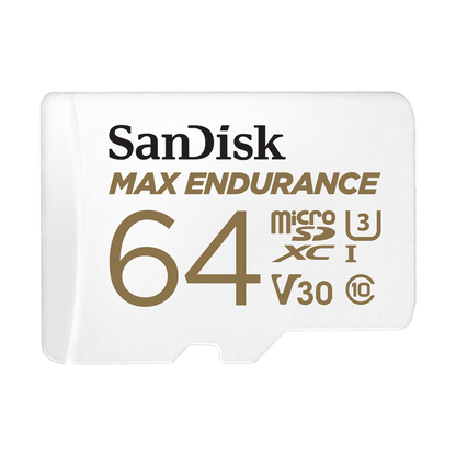 SanDisk MAX Endurance microSDXC Memory Card, 64Gb, Class 10 / UHS-1 U3, With Adapter SDSQQVR-064G-GN6IA