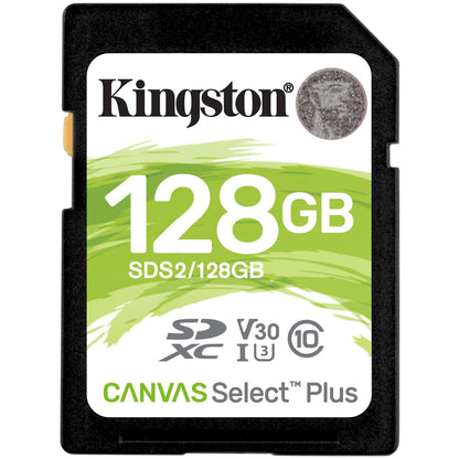 Kingston Canvas Select Plus SDXC Memory Card, 128Gb, ​​Class 10 / UHS-1 U1 SDS2/128GB-SD