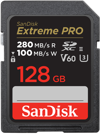 SanDisk Extreme Pro SDXC Memory Card, 128GB, Class 10 / UHS-2 U3 SDSDXEP-128G-GN4IN