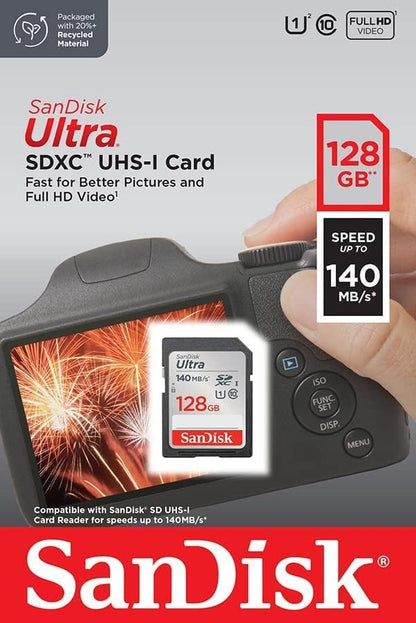 SDXC Memory Card SanDisk Ultra, 128GB, Class 10 / UHS-1 U1 SDSDUNB-128G-GN6IN