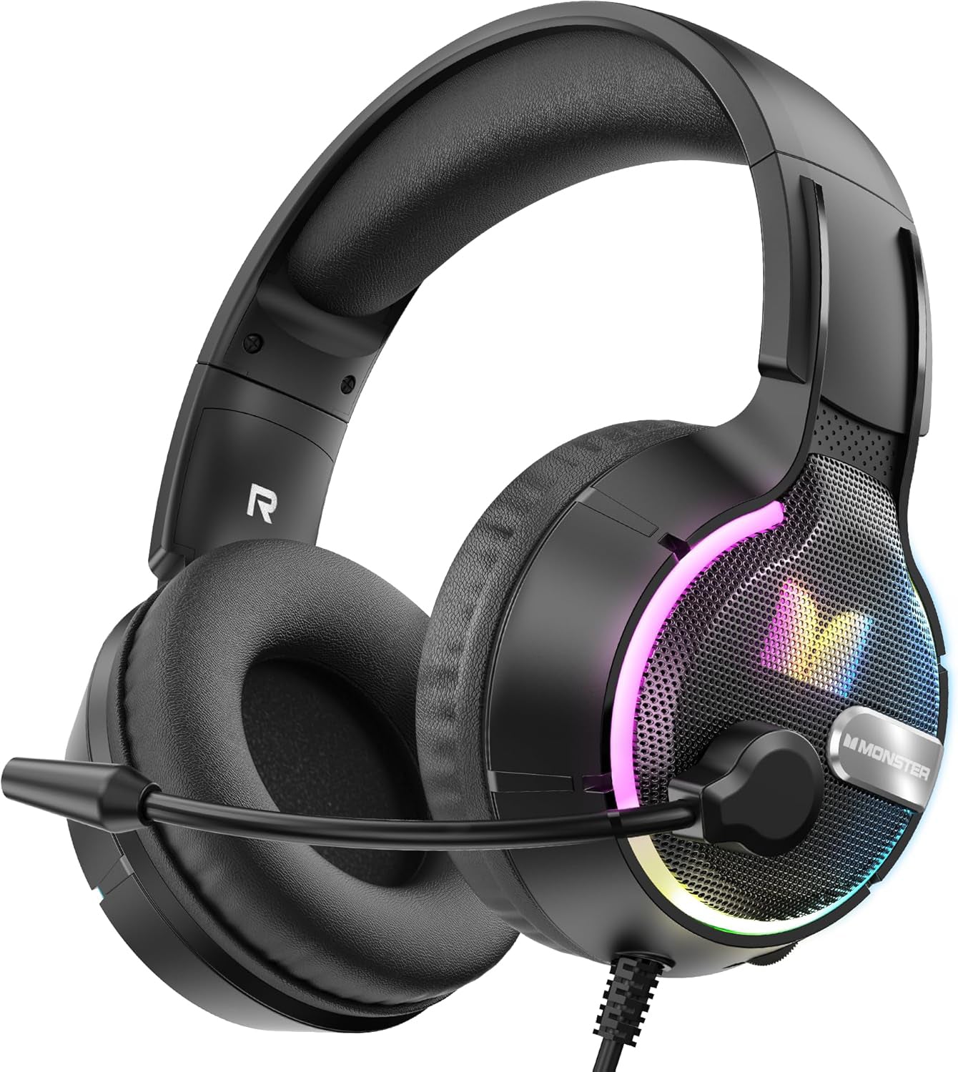 Gaming Headphones 3.5mm Monster Mission 320, RGB, 1.9m, Black