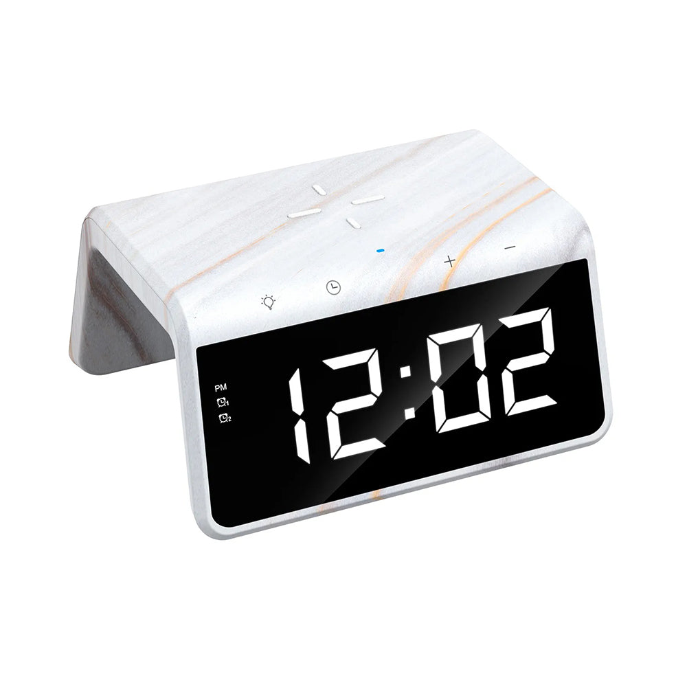 HAVIT W320 Digital Clock with QI Wireless Charging, White