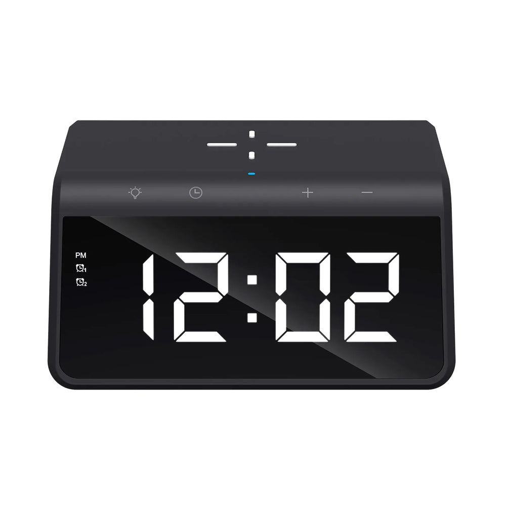 HAVIT W320 Digital Clock with QI Wireless Charging, Black
