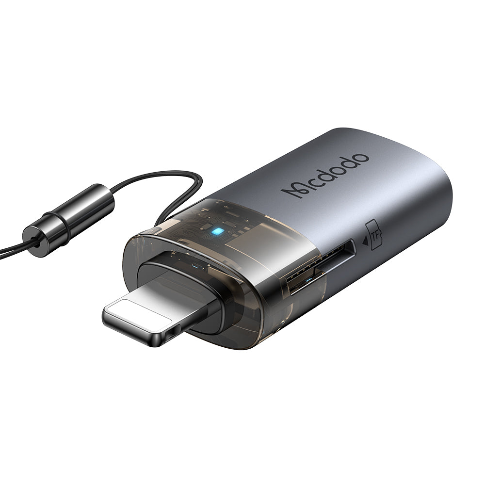 Lightning McDodo OT-7850 Card Reader, USB-A (OTG) - microSD, Black