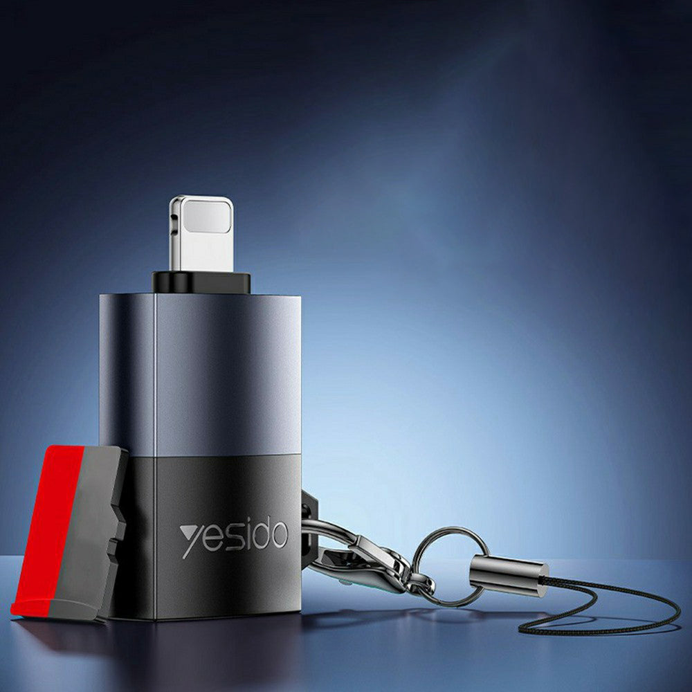 Lightning Card Reader Yesido GS38, microSD, Grey, Resealed