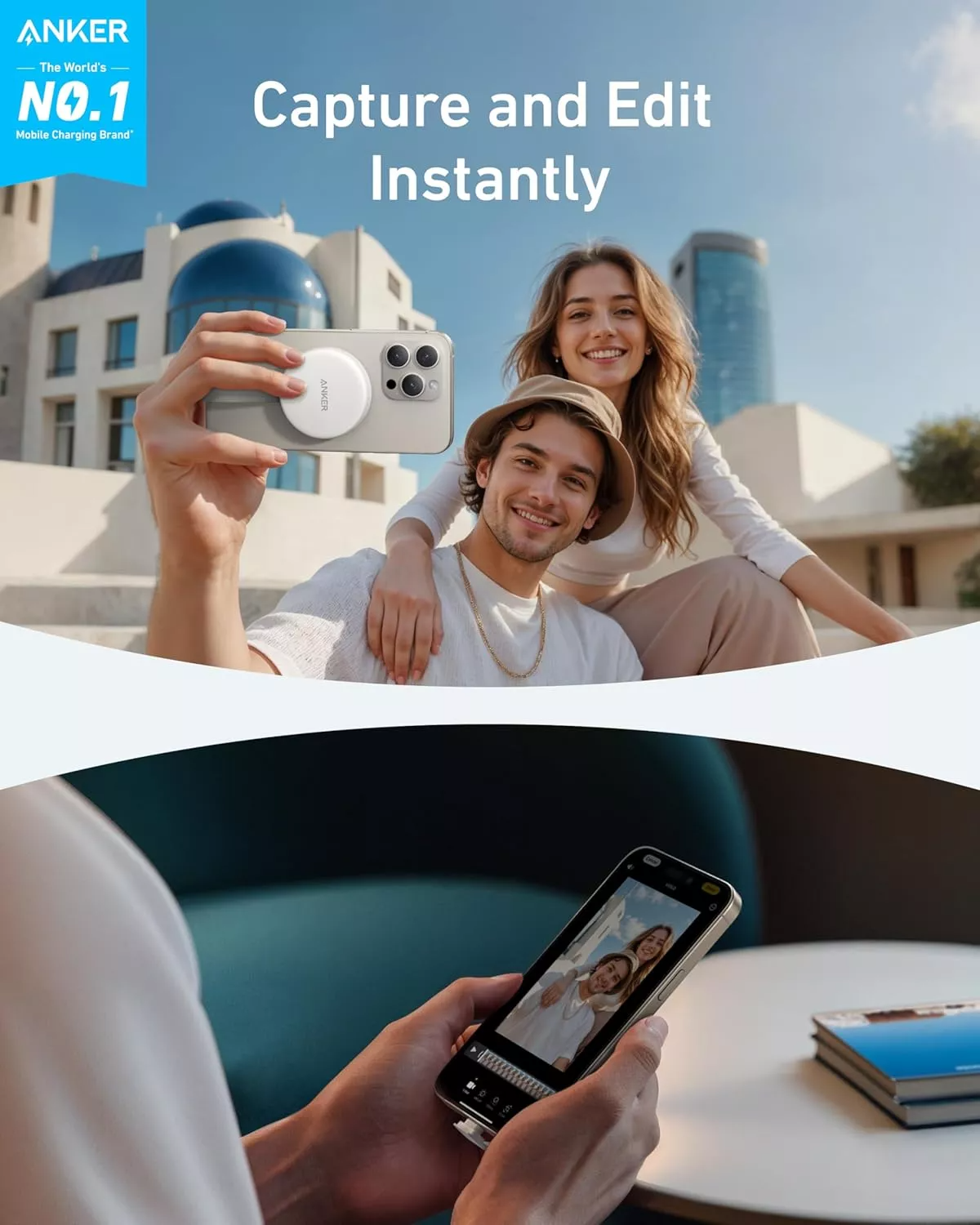 Anker MagGo USB-C Card Reader for Apple iPhone USB-C, SD - microSD, White A83D1G21