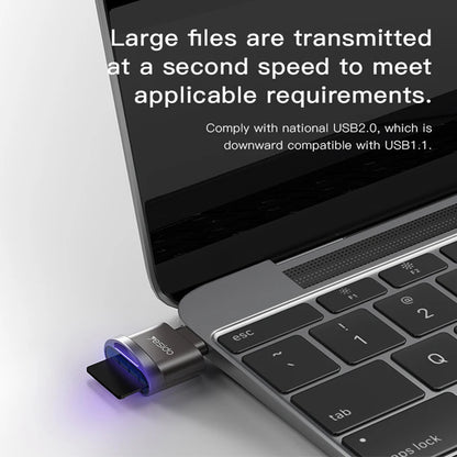 USB-C Yesido GS19 Card Reader, USB-A (OTG) - microSD, Gray