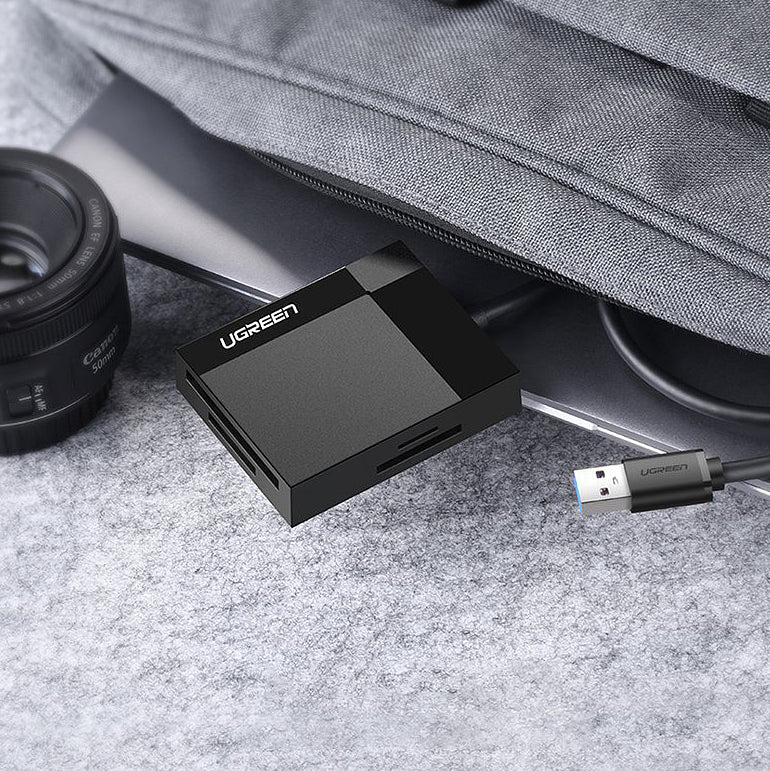 USB 3.0 UGREEN CR125 Card Reader, SD - microSD - CF - MS, Black