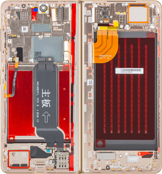 Honor Magic V5 Display with Touchscreen, Frame, Sub Inner, Gold (Dawn Gold), Service Pack 0235AQBW