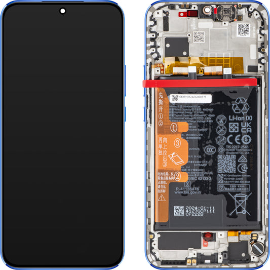 Display with Touchscreen Huawei nova 12s, with Frame and Battery, Blue, Service Pack 02356BMY 