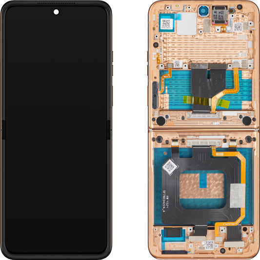 Motorola Razr+ 2025 / Razr+ 2024 / Razr 50 Ultra Display with Touchscreen, with Frame, Under Inner, Brown (Mocha Mousse), Service Pack 5D68C29482