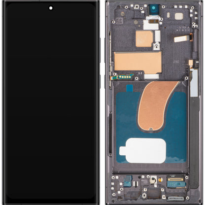 MP Touchscreen Display compatible with Samsung Galaxy S23 Ultra S918, with Frame, OLED Version, Black