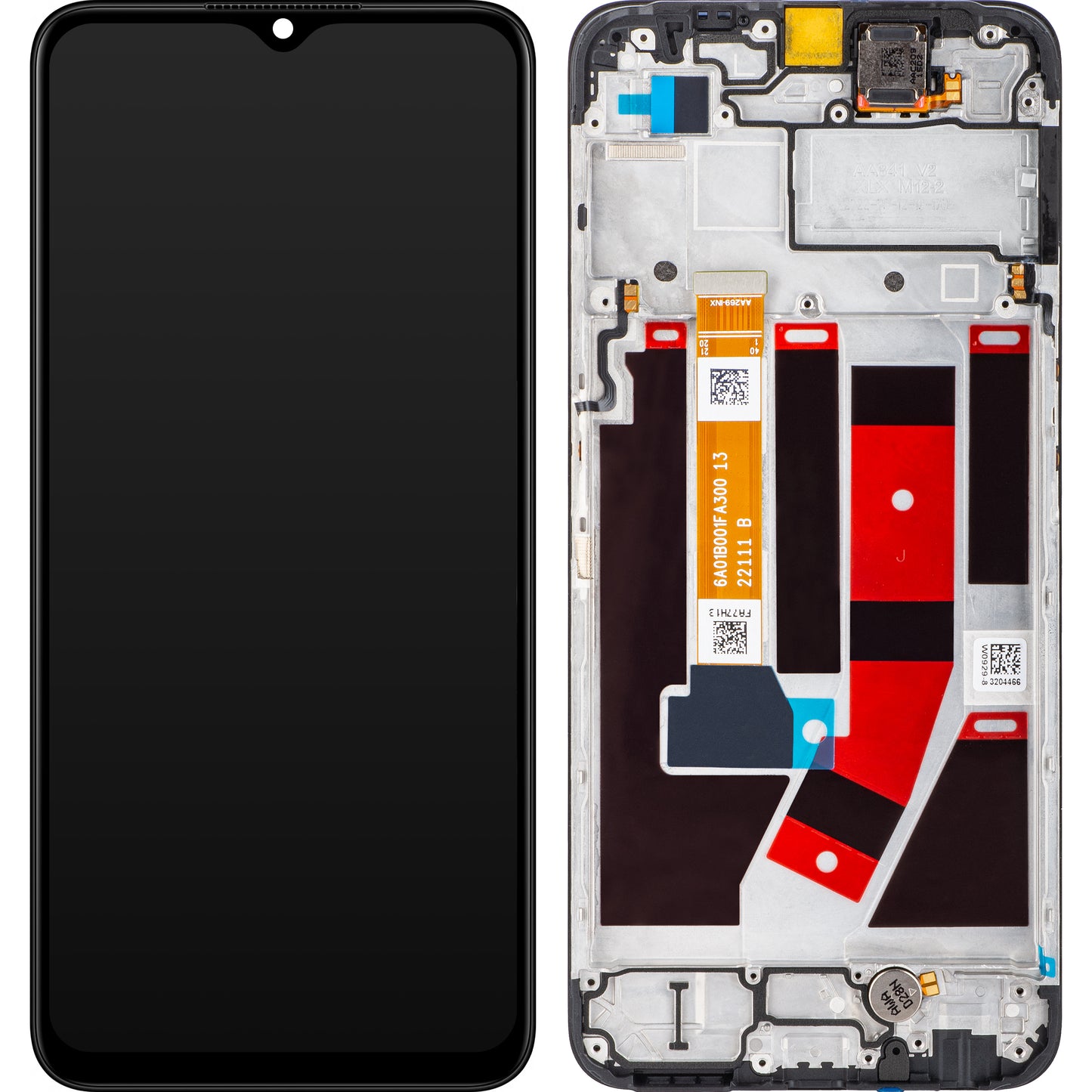 Display with Touchscreen Oppo A77 4G / A57s / Oneplus Nord N20 SE, with Frame, Black, Service Pack 4130254