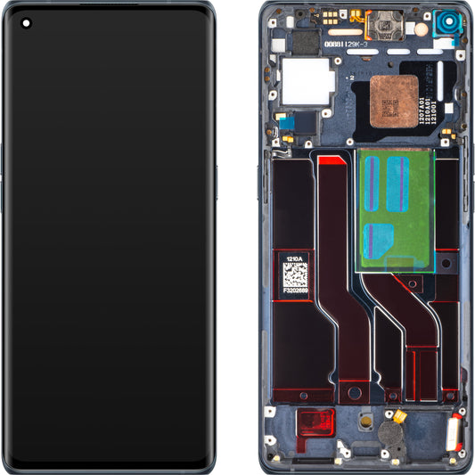 Display with Touchscreen Oppo Find X3 Neo / Reno5 Pro 5G, with Frame, Black (Starlight Black), Service Pack 4906179