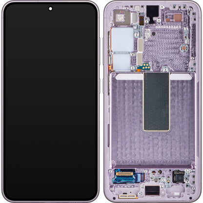 Display with Touchscreen Samsung Galaxy S23 S911, with Frame, Pink (Lavender), Service Pack GH82-30480D