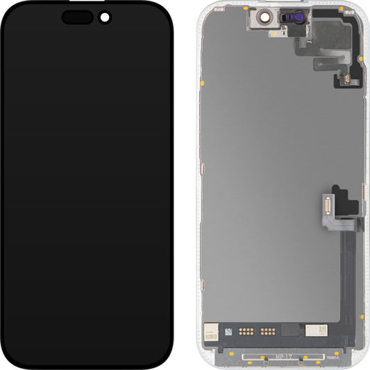 Touchscreen Display with MP Light Proximity Sensor compatible with Apple iPhone 17, with Frame, OLED FHD 120Hz Diagnostic Software Version, Black