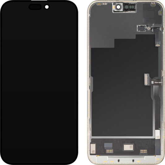Touchscreen Display with Light Proximity Sensor MP compatible with Apple iPhone 15 Pro Max, with Frame, OLED FHD 120Hz Diagnostic Soft Version, Black