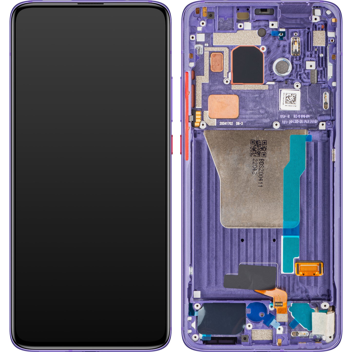 Display with Touchscreen Xiaomi Poco F2 Pro, with Frame, Purple (Electric Purple), Service Pack 56000F0J1100