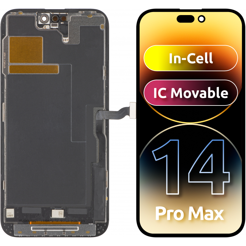ZY Touchscreen Display for Apple iPhone 14 Pro Max, with Frame, LCD In-Cell IC Movable Version, Black