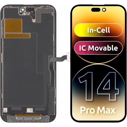 ZY Touchscreen Display for Apple iPhone 14 Pro Max, with Frame, LCD In-Cell IC Movable Version, Black
