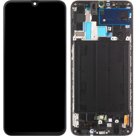 Display with Touchscreen Samsung Galaxy A70 A705, with Frame, Black, Service Pack GH82-19747A