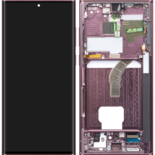 Samsung Galaxy S22 Ultra 5G S908 Touchscreen Display Samsung Galaxy S22 Ultra 5G S908, with Frame, Cherry, Service Pack GH82-27488B