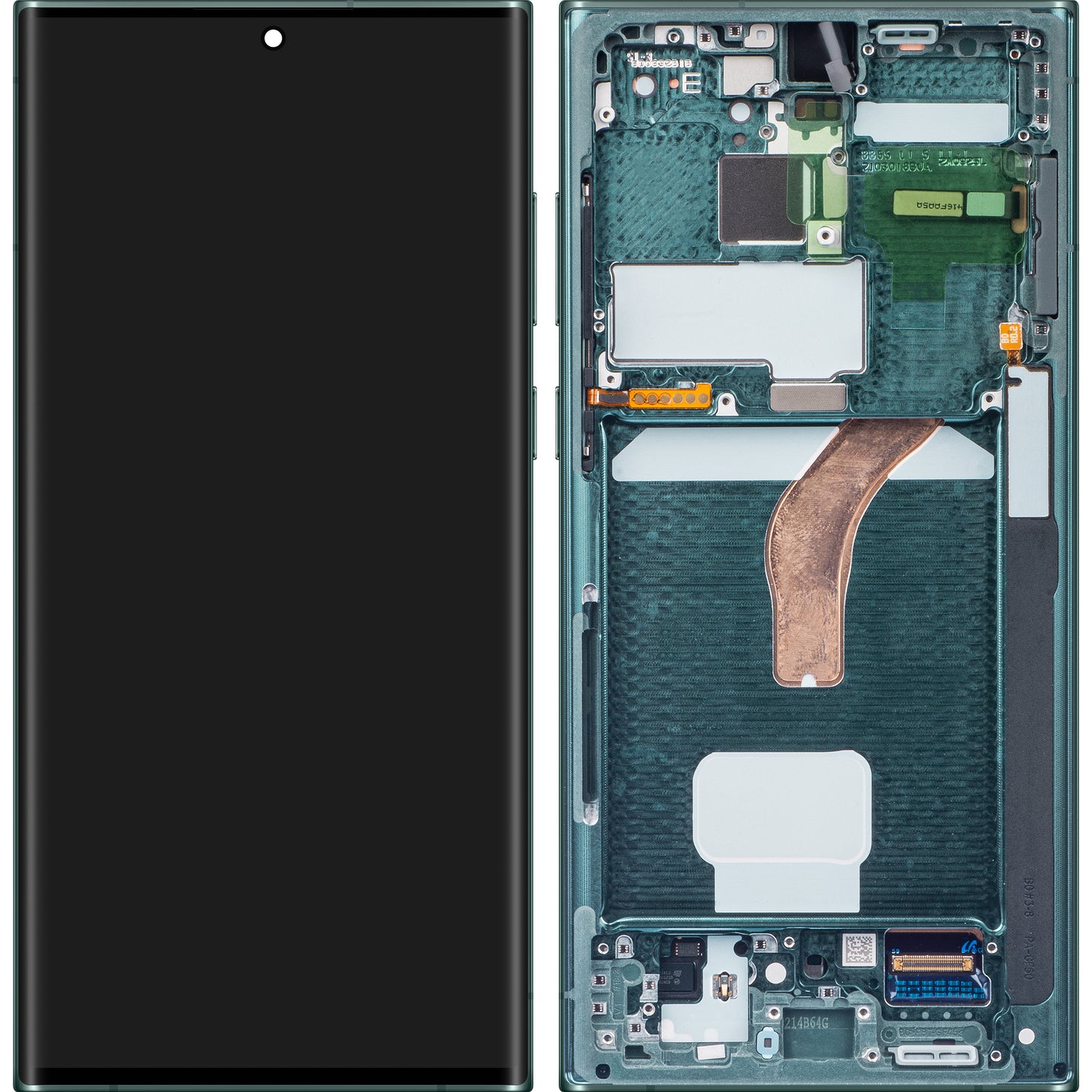 Display with Touchscreen Samsung Galaxy S22 Ultra 5G S908, with Frame, Green, Service Pack GH82-27488D