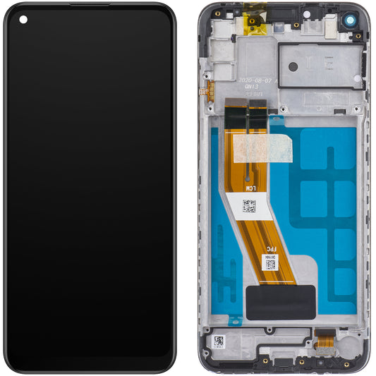 Touchscreen Display Samsung Galaxy Galaxy M11 M115, with Frame, Black, Service Pack GH81-18736A