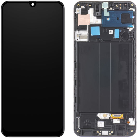 Display with Touchscreen Samsung Galaxy A50s A507, with Frame, Black, Service Pack GH82-21193A