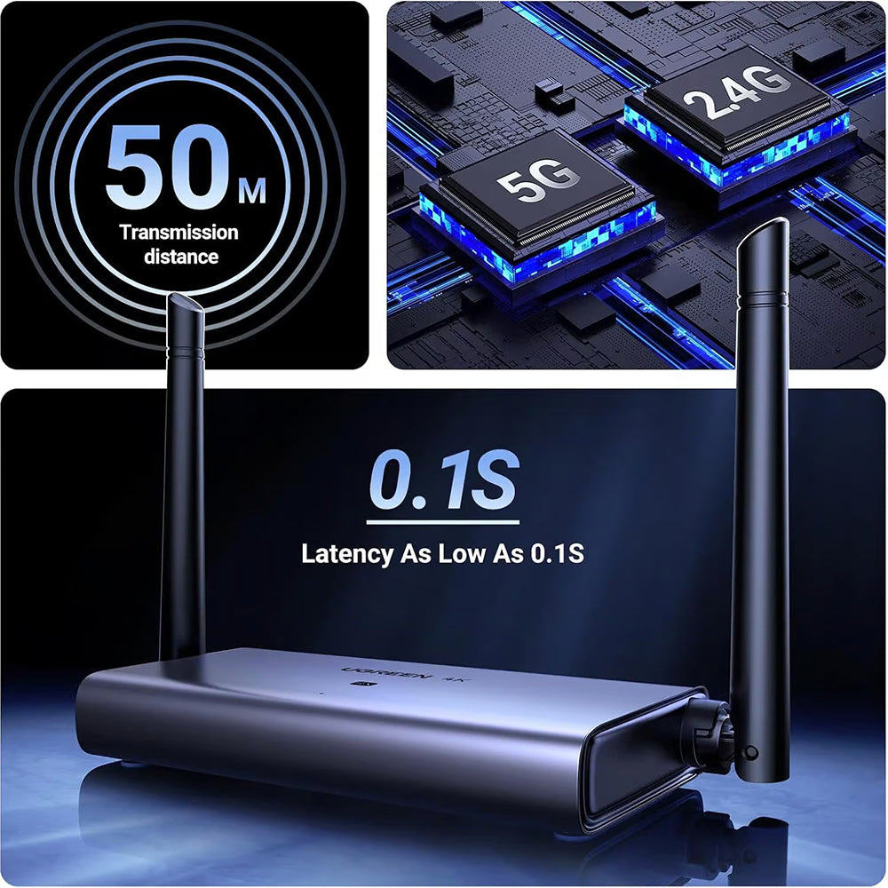 UGREEN CM586 Wireless HDMI Extender, 4K, Black