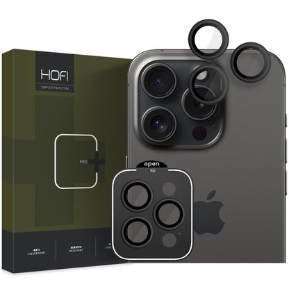 HOFI CamRing PRO+ Rear Camera Protective Film for Apple iPhone 15 Pro Max / 15 Pro, Tempered Glass, Black