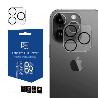 3MK Pro Full Cover Rear Camera Protection Film for Apple iPhone 13 Pro, Tempered Glass, Transparent