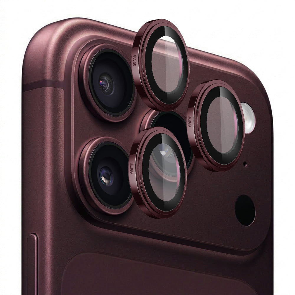 Blueo Sapphire Crystal Rear Camera Protector for Apple iPhone 18 Pro / 18 Pro Max, Tempered Glass, Burgundy