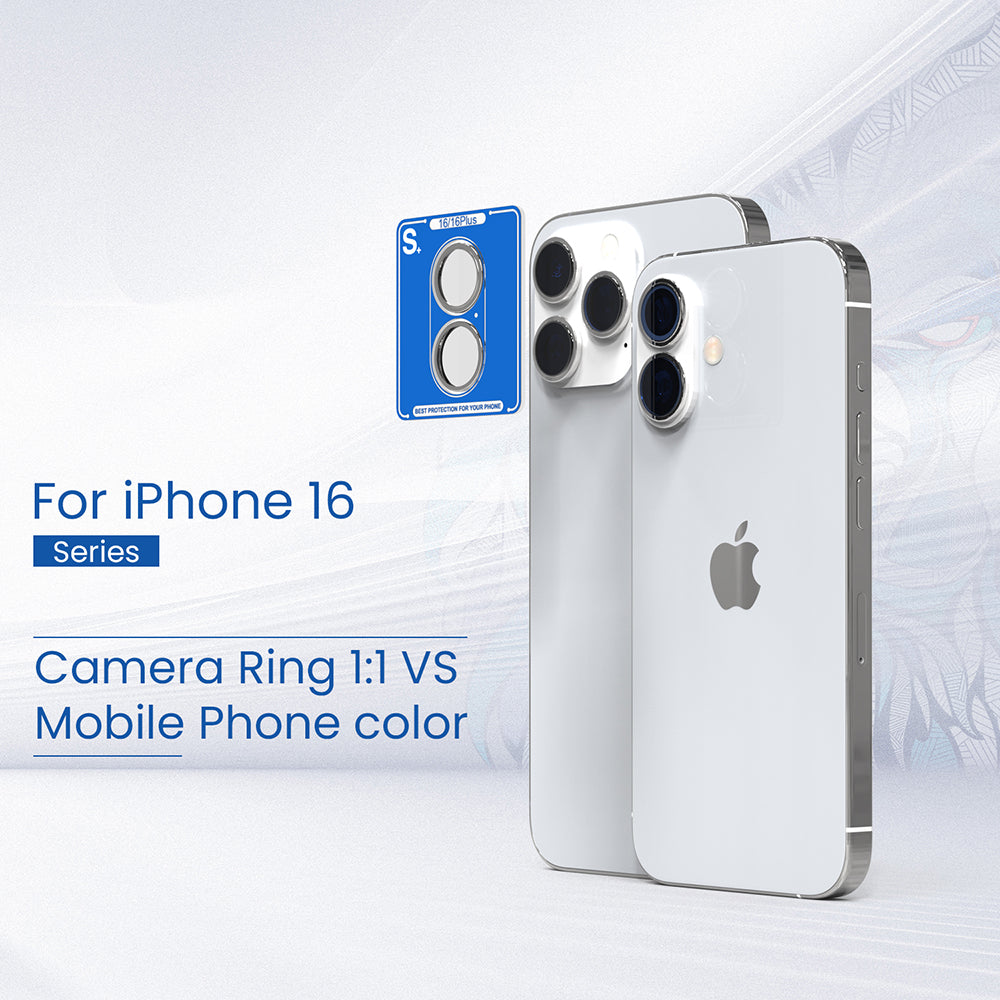 Lito S+ Rear Camera Protective Film for Apple iPhone 16 Plus / 16, Tempered Glass, Blue
