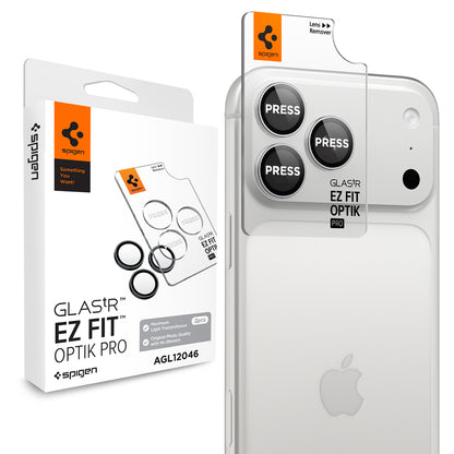 Spigen GlastR EZ FIT Optik Pro Rear Camera Protective Film for Apple iPhone 18 Pro / 18 Pro Max, Tempered Glass, Set of 2 pieces, Silver