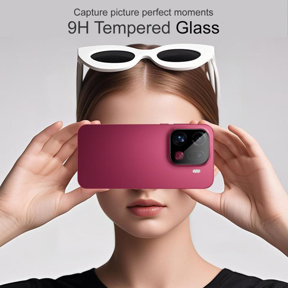 Techsuit Rear Camera Protection Film for Oppo Find X9 Pro, Tempered Glass, Black