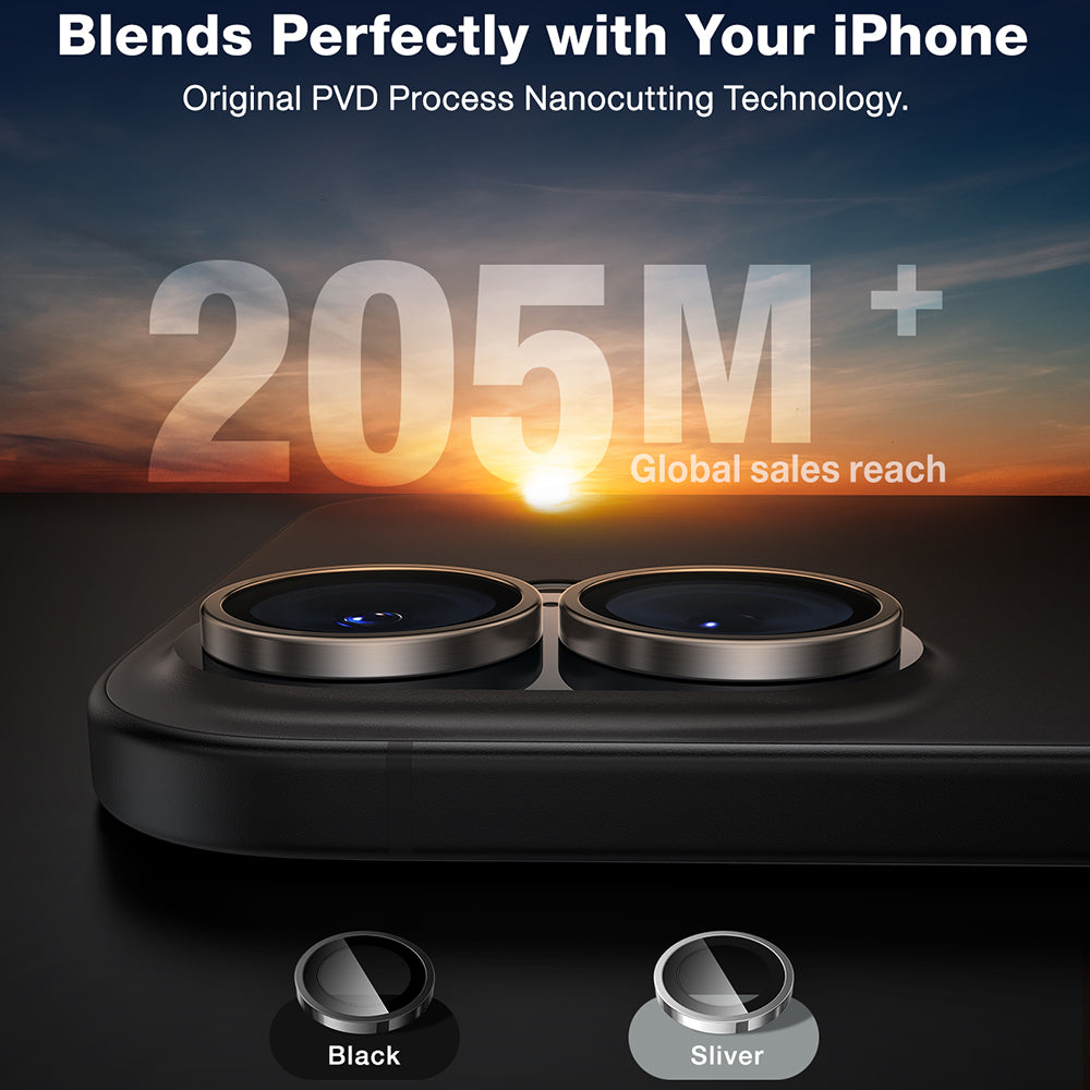 Torras Lensguard Back Camera Protection Film for Apple iPhone 16 Plus / 16, Tempered Glass, Metallic Gray
