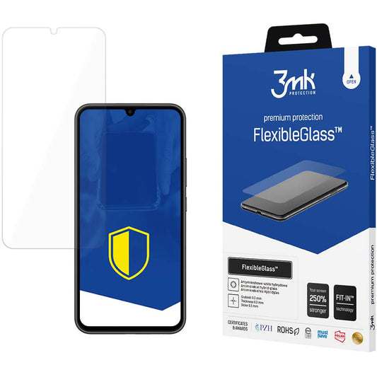 3MK FlexibleGlass Screen Protector for Samsung Galaxy A34 A346, Flexible Glass, Full Glue 