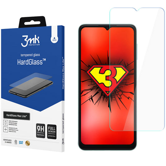 3MK HardGlass Screen Protector for Samsung Galaxy A14 A145 / A14 5G A146, Tempered Glass, Full Glue