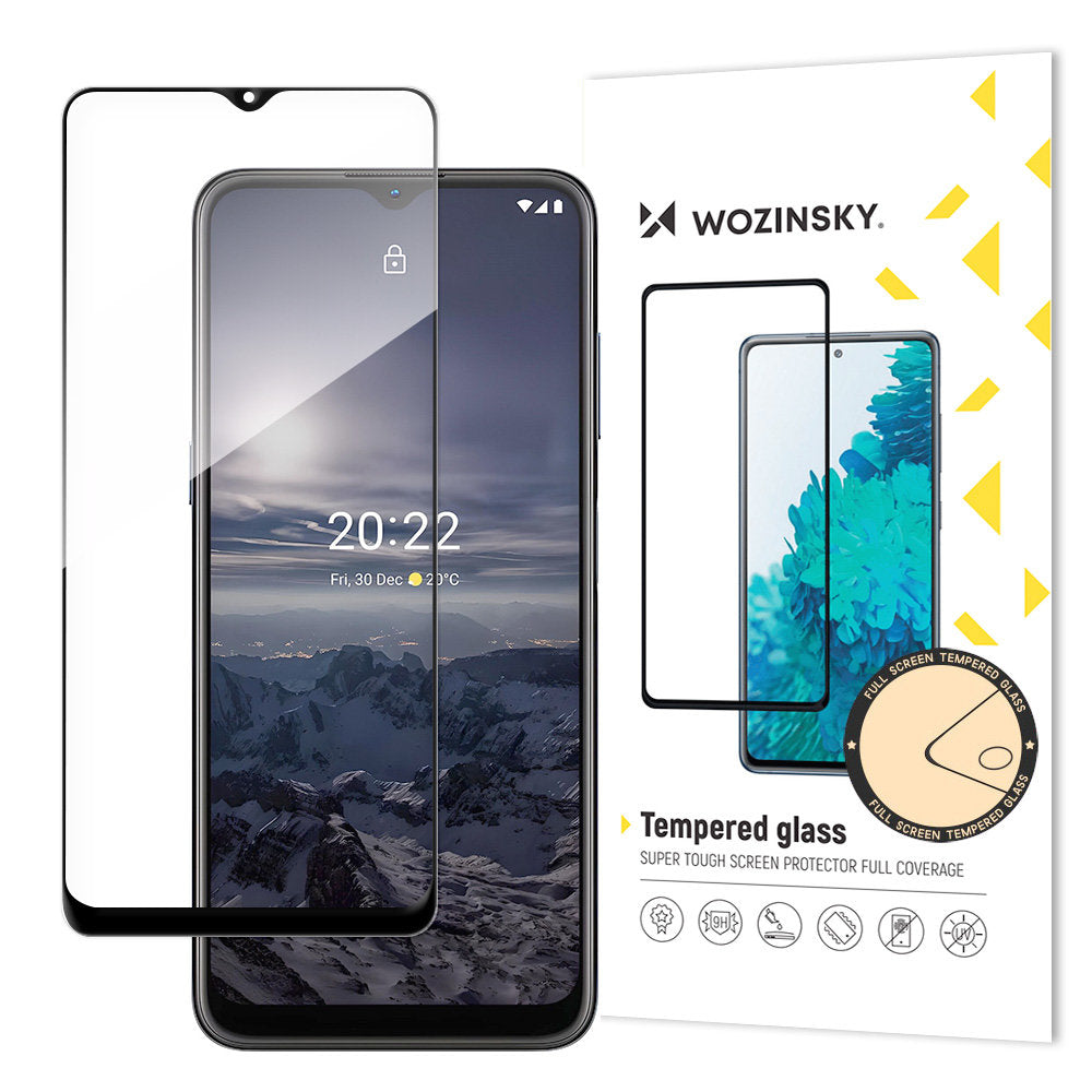 WZK Screen Protector for Nokia G21 / G11, Tempered Glass, Full Glue, Black