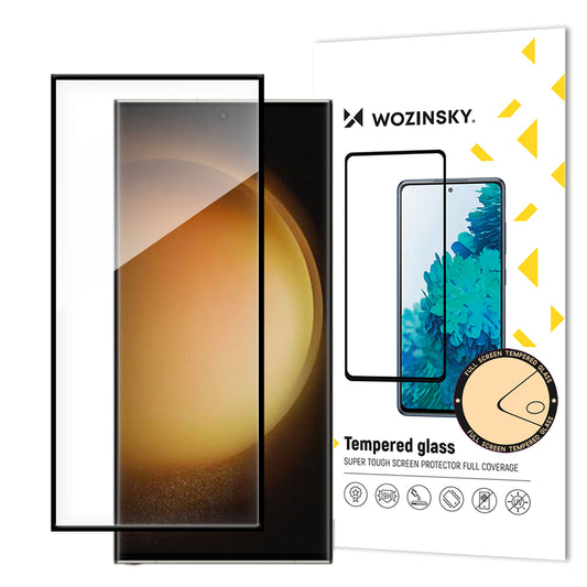 WZK Screen Protector for Samsung Galaxy S24 Ultra S928, Tempered Glass, Full Glue, Black