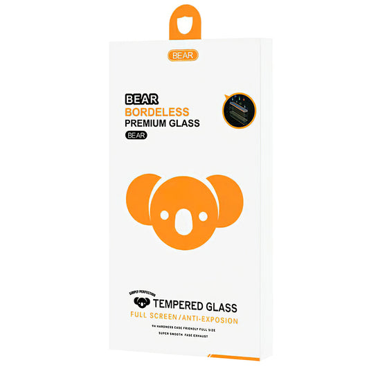 Bear Borderless Screen Protector for Apple iPhone 15 Pro Max, Tempered Glass, Full Glue