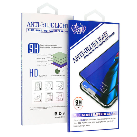 OEM Anti Blue Light Screen Protector for Apple iPhone XS / X, Tempered Glass, Full Glue, Black